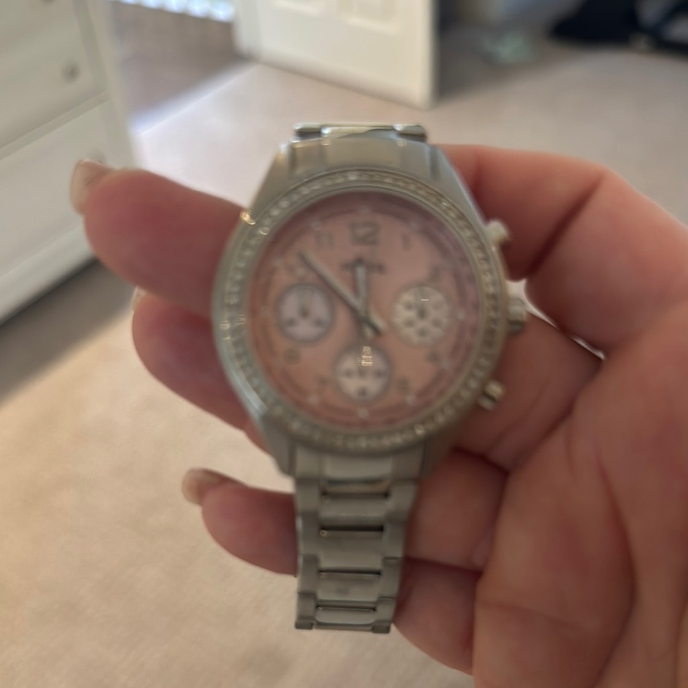 Silver and Pink Watch